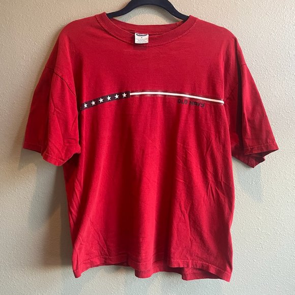 Vintage Old Navy Red Cotton T-Shirt - Picture 1 of 6